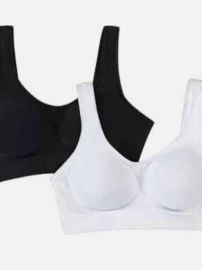 Bali Women's Comfort Revolution Wire Free Shaping Bra 2 Pack Size L White/Black